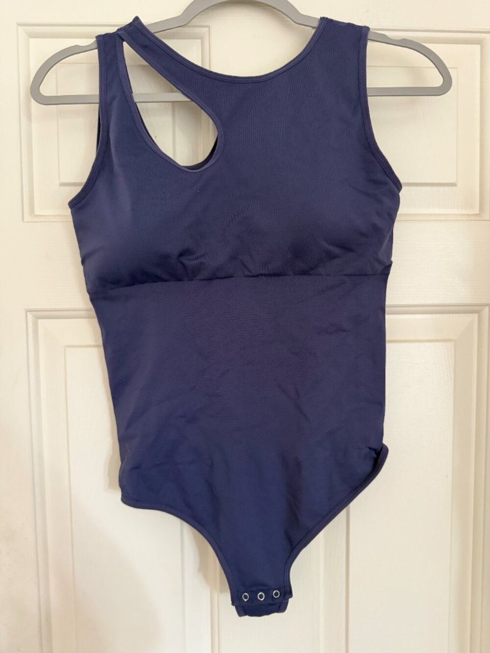 Shapellx Women's Blue Sculpting Asymmetrical Cutout Shapewear Bodysuit. Size XL
